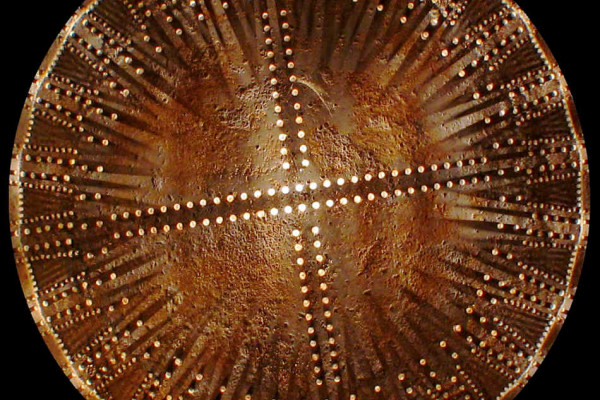 Unterseite der Gasdruckscheibe im Inneren des Gasometers