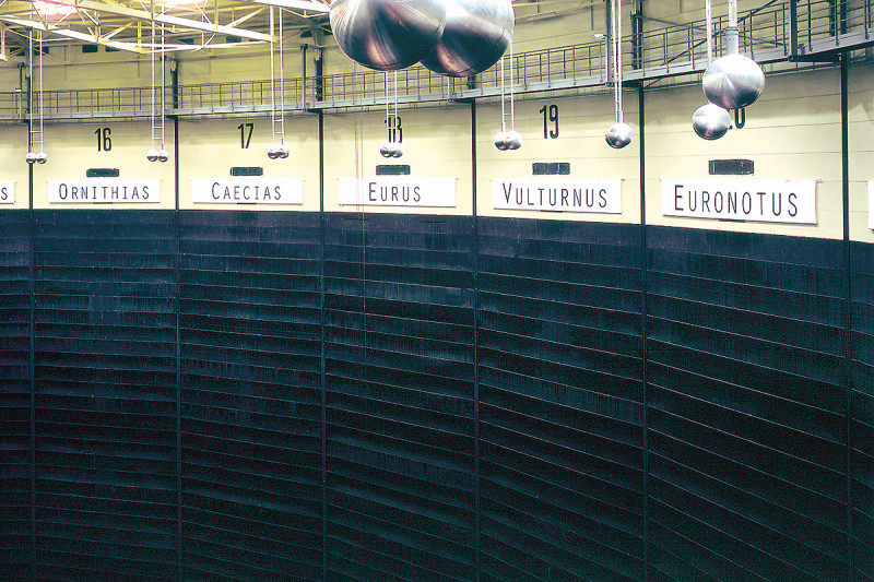24 Kugelpaare an der Gasometer-Decke