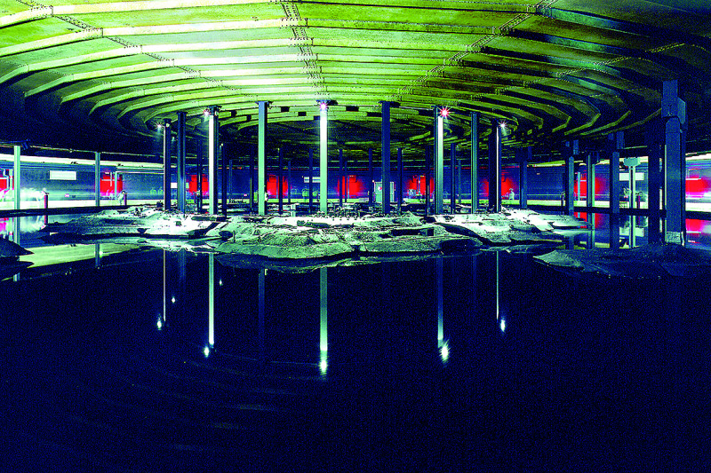 Blick in die untere Ausstellungsebene des Gasometers